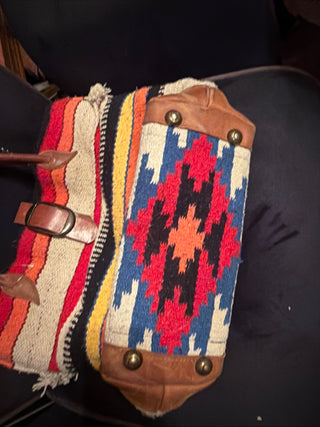 McFadin Sisters Two Bar West Southwestern Blanket Tote Navajo Bag