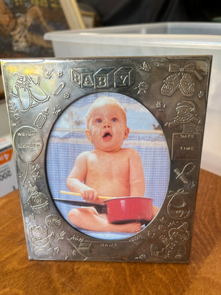 Vtge silver plated Baby frame