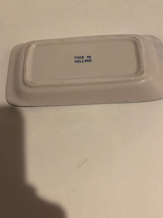 Vntg Delft mini cream sugar set/3 tray