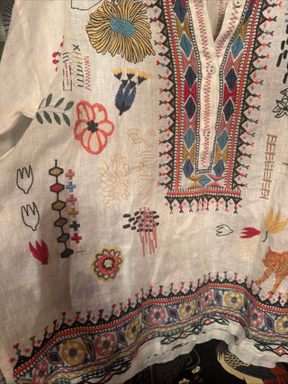 Johnny Was Simmie Blouse Embroidered XL