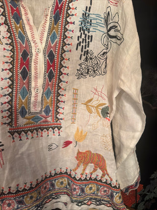 Johnny Was Simmie Blouse Embroidered XL