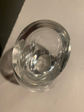 Vntg Ekenas Crystal vase w/Etching 4.5"