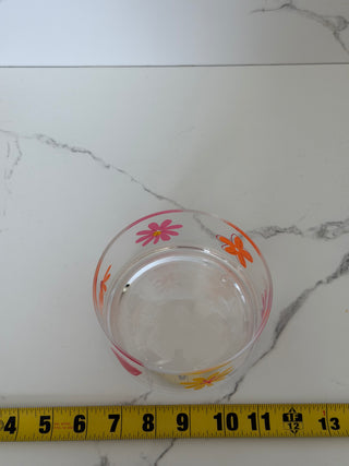 Vintage Mid-Century Style Clear Acrylic Floral Serving Bowl & Individual Bowl Set - 5 Piece