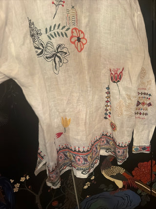 Johnny Was Simmie Blouse Embroidered XL