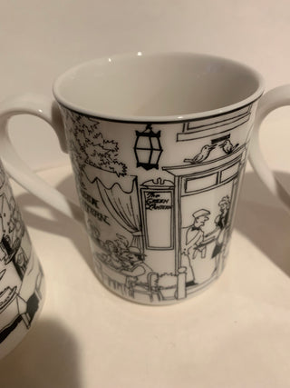 Vntg Noritake mug set/4 Blk/white