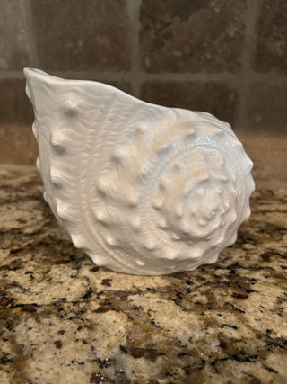 Vintage White Ceramic Nautilus Shell Planter/Vase