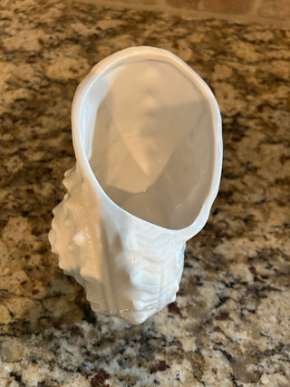 Vintage White Ceramic Nautilus Shell Planter/Vase