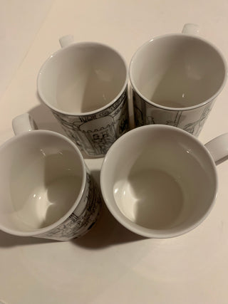 Vntg Noritake mug set/4 Blk/white