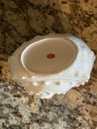 Vintage White Ceramic Nautilus Shell Planter/Vase