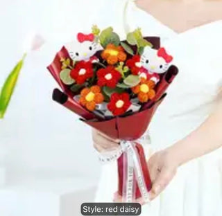Sanrio Hello Kitty Bouquet Hello Kitty Crochet Daisy Bouquet