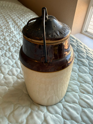 Antique 1890s Weir Stoneware Canning Jar with Lid