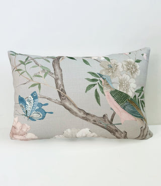 Handmade bird and butterfly pillow 12x18