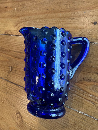 Blue Hobnail Fenton Cream Pitcher