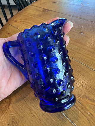 Blue Hobnail Fenton Cream Pitcher