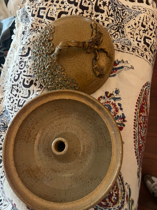 MJ94-Handmade Pottery Dish w/tree decor