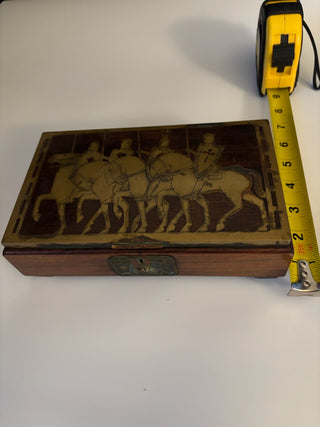 Antique Erhard & Sohne box Inlay Knights on Horses