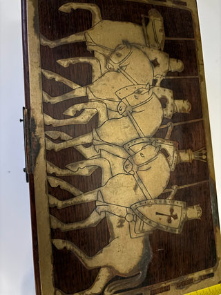 Antique Erhard & Sohne box Inlay Knights on Horses
