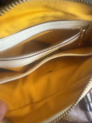 Ralph Lauren Gold Tag White Pebble Leather Adjustable Crossbody purse