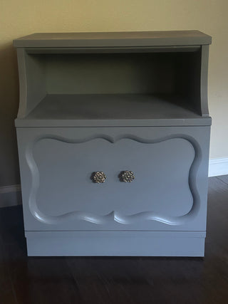 Vintage Nightstand/End Table, Granite Gray
