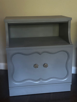 Vintage Nightstand/End Table, Granite Gray
