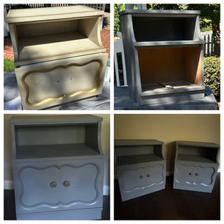 Vintage Nightstand/End Table, Granite Gray