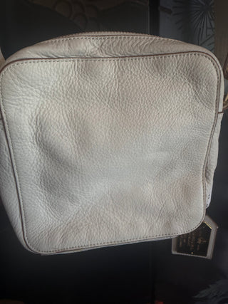 Ralph Lauren Gold Tag White Pebble Leather Adjustable Crossbody purse