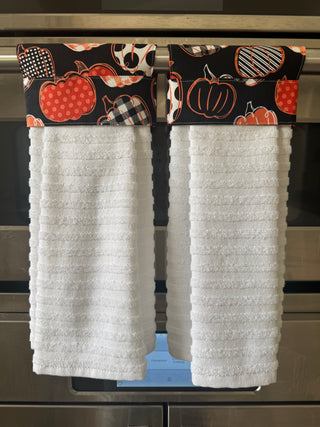 Hanging Kitchen Towel - Bright Pumpkins