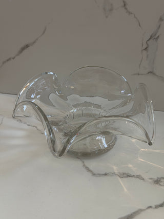 Vintage Clear Pressed Glass Catchall Dish