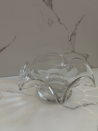 Vintage Clear Pressed Glass Catchall Dish