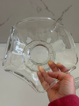 Vintage Clear Pressed Glass Catchall Dish