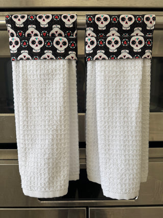 Hanging Kitchen Towel - Sugar Skulls