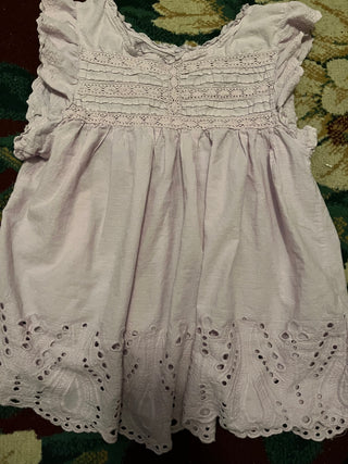 Smock Top, pink, eyelet lace detailing