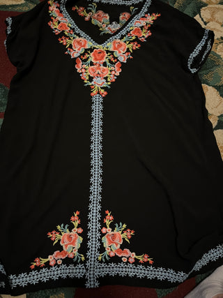 Embroidered dress, black, multi floral by Paparazzi