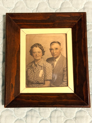 VTG Colorized Black &White Photo of Lovely Couple