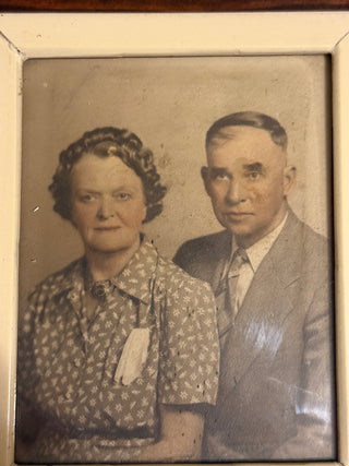 VTG Colorized Black &White Photo of Lovely Couple