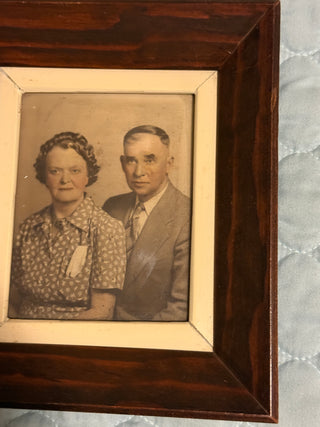 VTG Colorized Black &White Photo of Lovely Couple