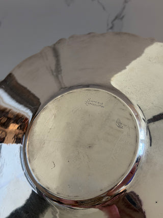 Vintage Sheffield Reproduction Silver-Plated Round Serving Tray