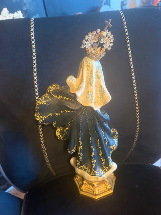 Hand Painted Multicolored Resin Our Lady of Assumption with crown 19"