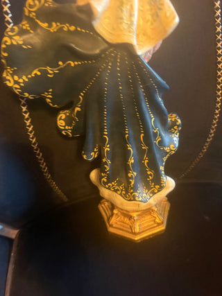 Hand Painted Multicolored Resin Our Lady of Assumption with crown 19"