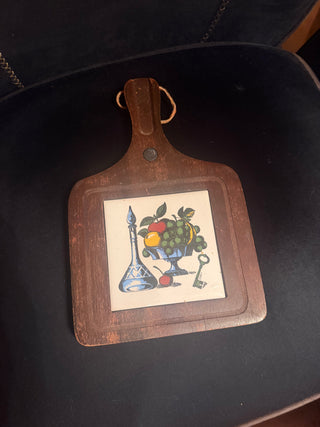 Ceramic and Wood Trivet