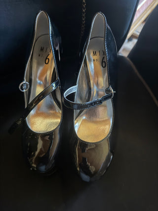 Mix No.6 Women's Pumps Black Patent Platform Heels Size 6.5