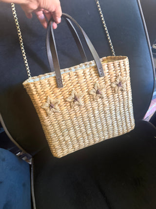 Straw floral Tote