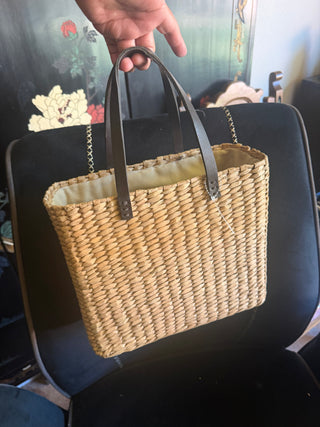 Straw floral Tote