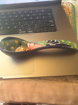 Talavera Mexican Pottery Terracotta Ladle Spoon 6"