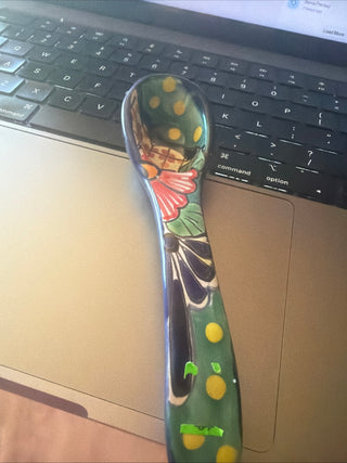 Talavera Mexican Pottery Terracotta Ladle Spoon 6"