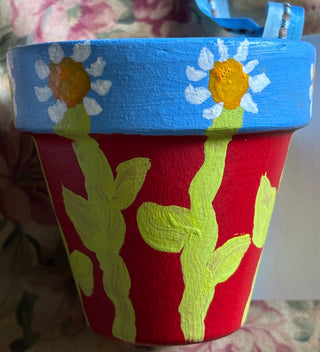 3x3.5" Italy Pot w. Painted Flowers RCD