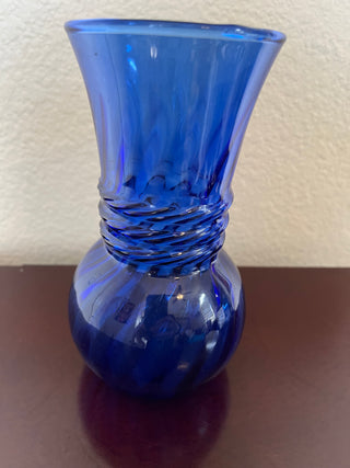 Vintage Indiana Glass Vase, Cobalt blue