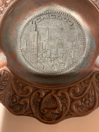 Vntg Chicago skyline ashtray 5”
