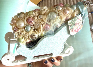 Pastel Sleigh Tree and Teddy Bear