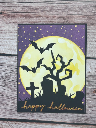 A2 Full Moon Halloween Card